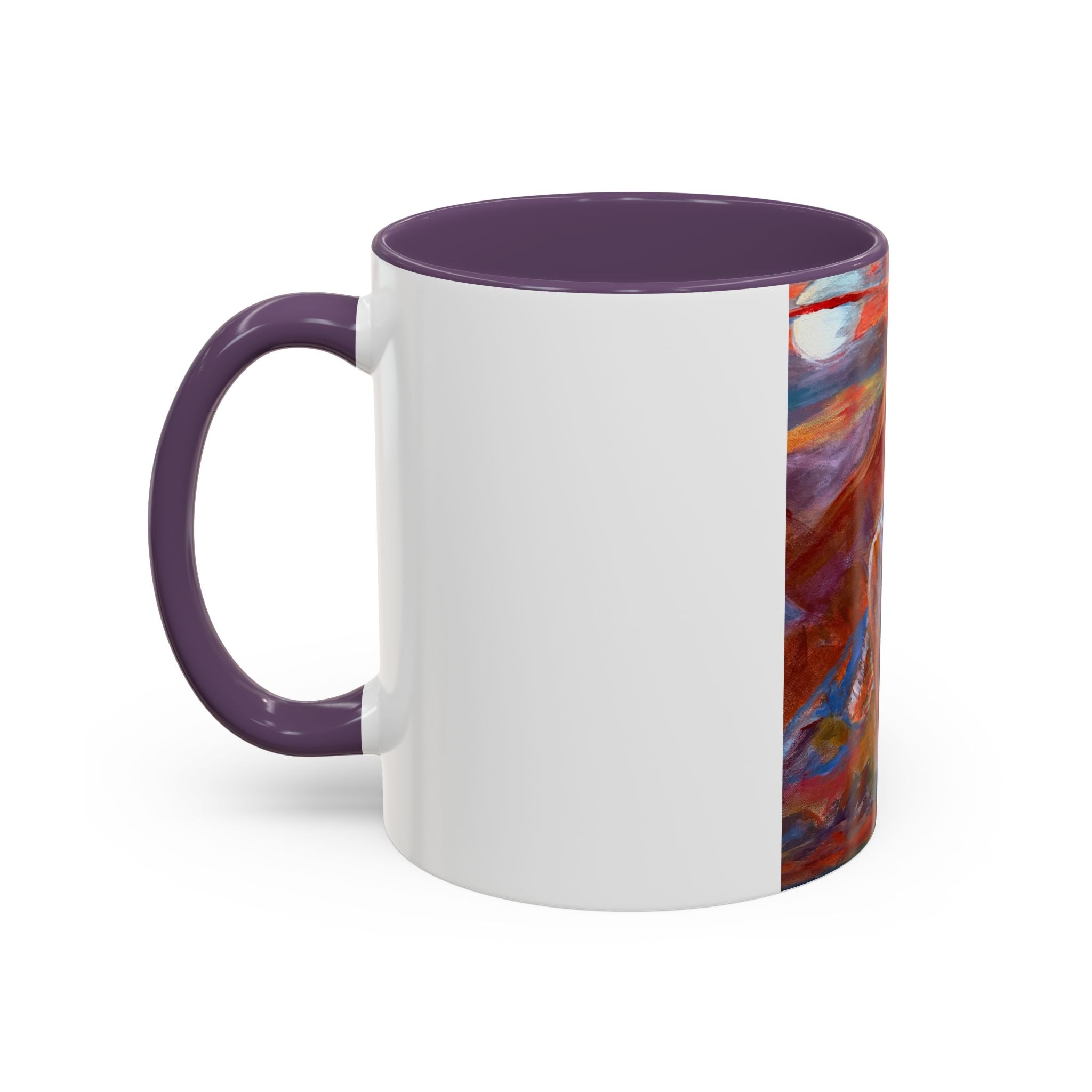 coyote Art Accent Coffee Mug — Colorful Abstract Farmhouse Drinkware (11/15 oz)