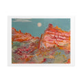 Desert Moon Landscape Poster — Vibrant Canyon Art Print