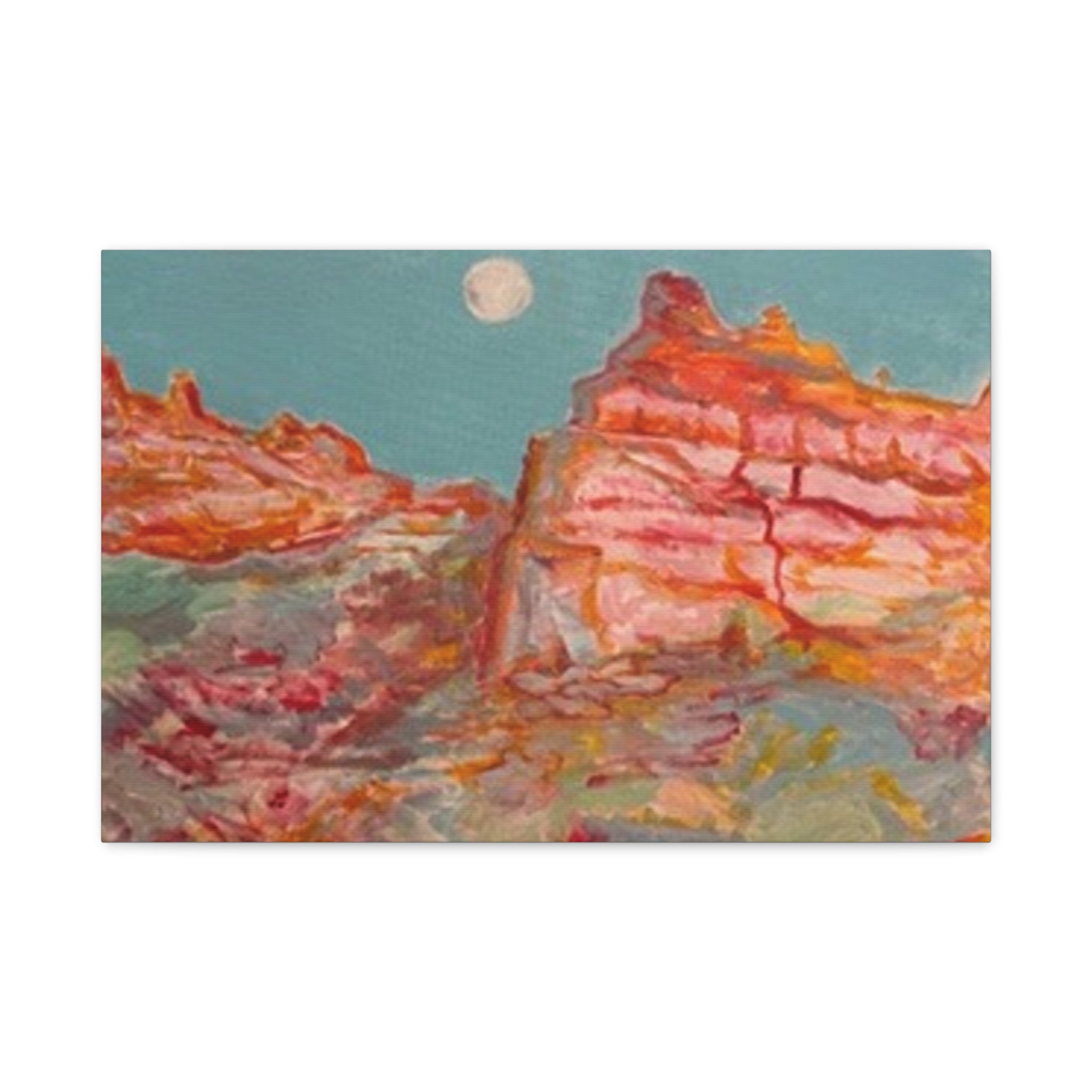 Canvas Art - Moonlit Desert Cliffs Matte Stretched Canvas