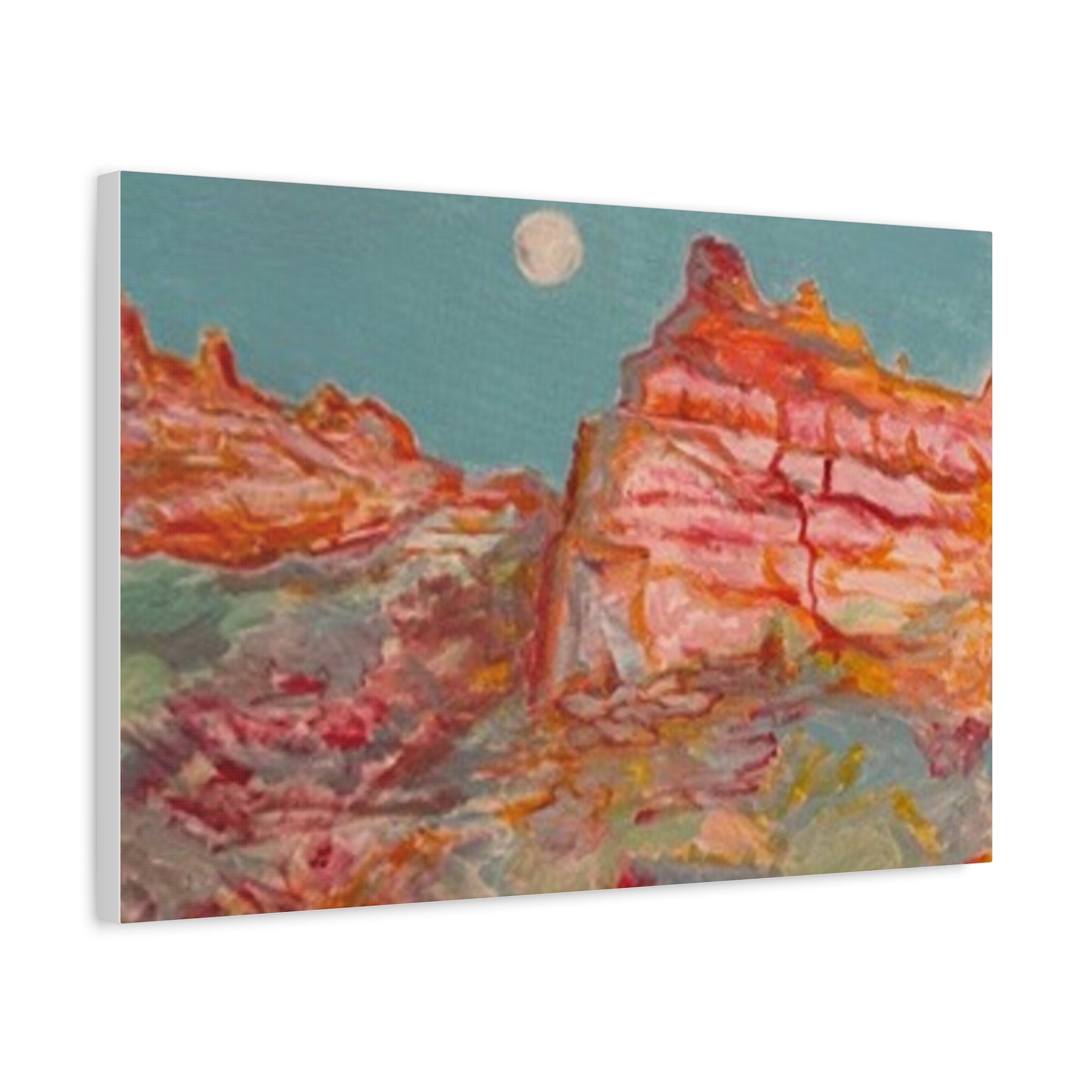 Canvas Art - Moonlit Desert Cliffs Matte Stretched Canvas