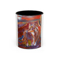 coyote Art Accent Coffee Mug — Colorful Abstract Farmhouse Drinkware (11/15 oz)