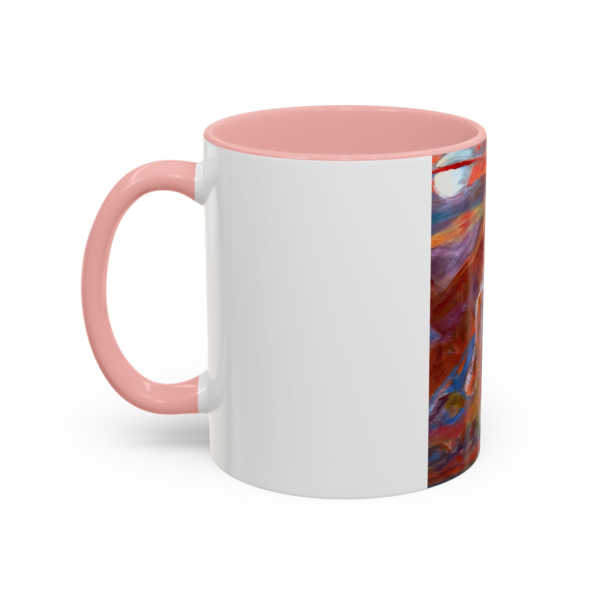 coyote Art Accent Coffee Mug — Colorful Abstract Farmhouse Drinkware (11/15 oz)