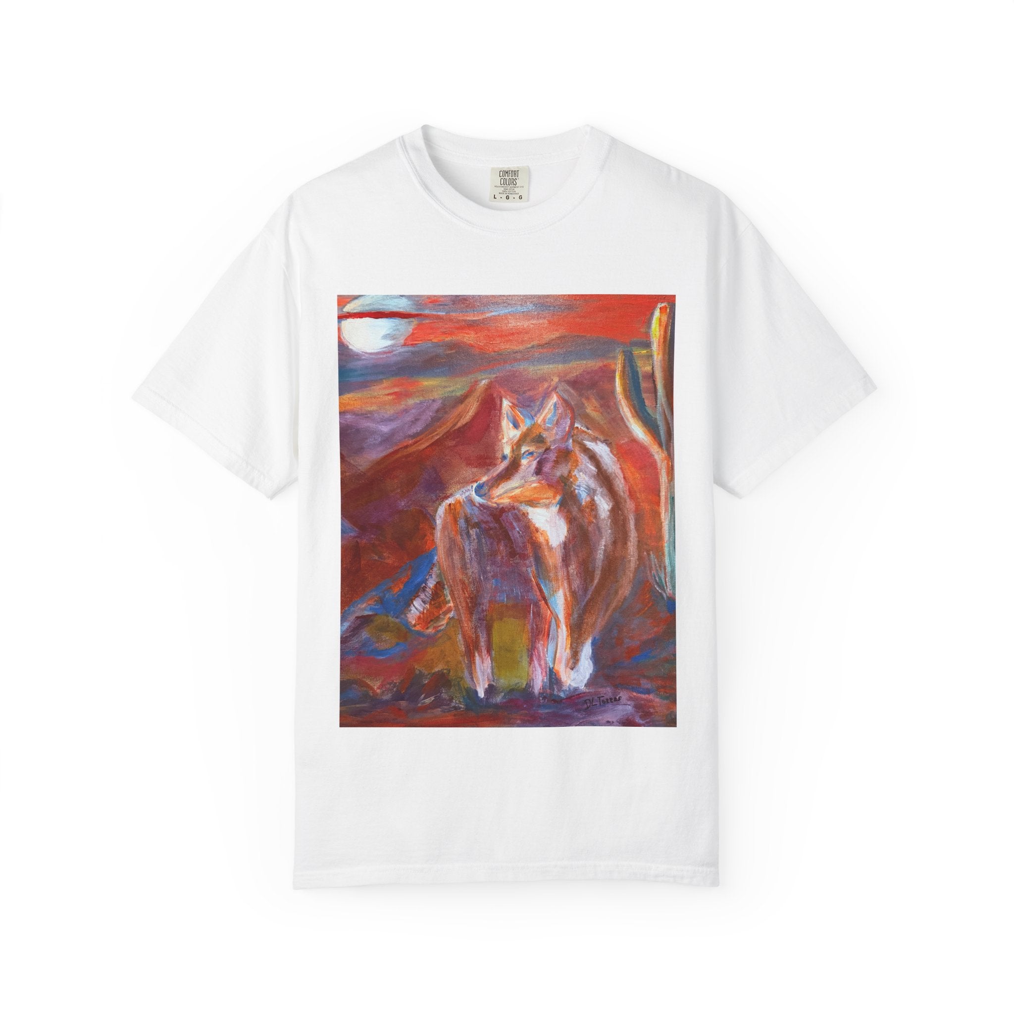 Artistic Coyote T-Shirt — Vibrant Expressionist Coyote Painting