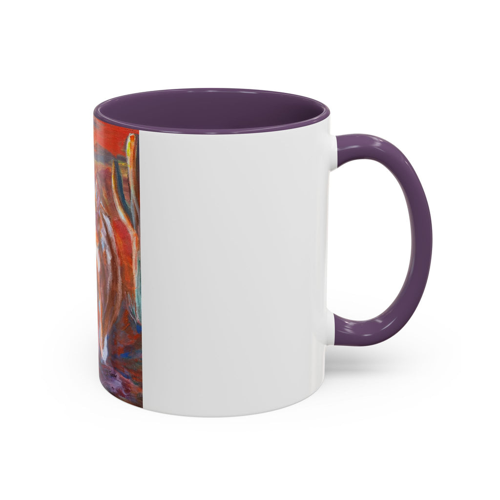 coyote Art Accent Coffee Mug — Colorful Abstract Farmhouse Drinkware (11/15 oz)