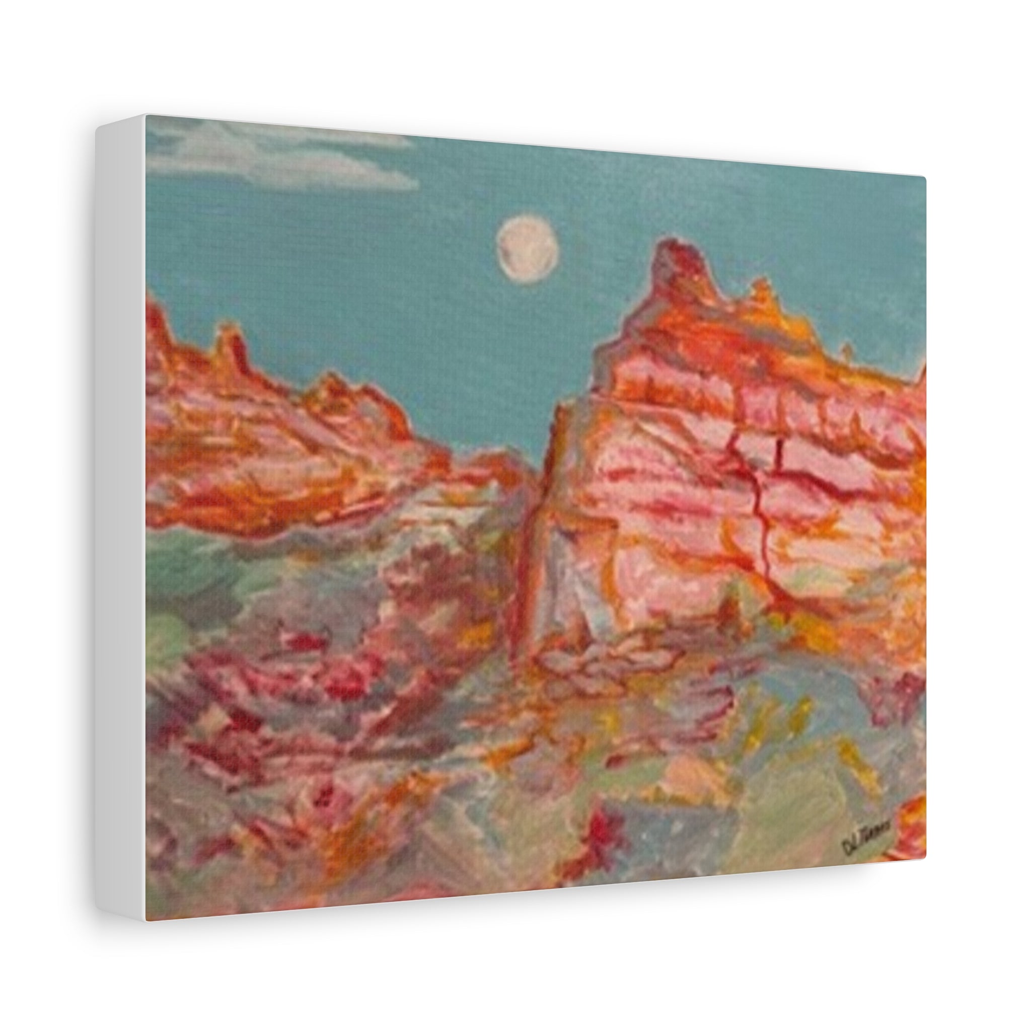 Canvas Art - Moonlit Desert Cliffs Matte Stretched Canvas