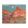 Canvas Art - Moonlit Desert Cliffs Matte Stretched Canvas